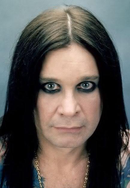 Picture of Ozzy Osbourne long straight hairstyle.