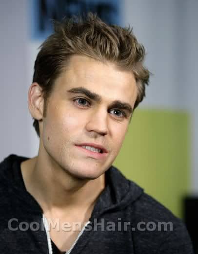 Photo of Paul Wesley spiky hair.