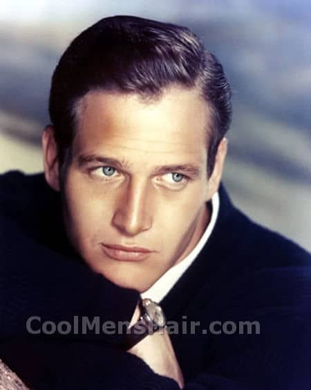 Picture of Paul Newman side parted hairstyle.