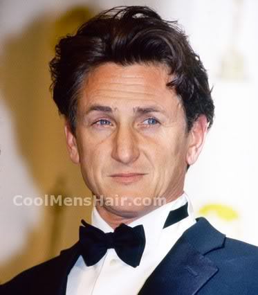 Photo of Sean Penn hairstyle. 