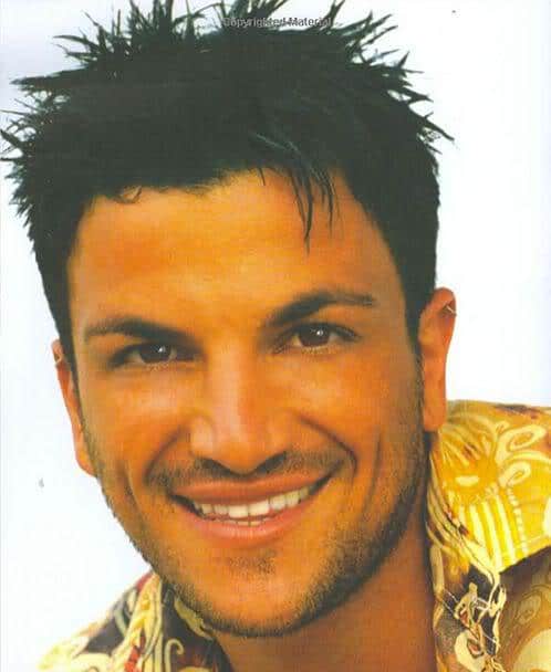 Photo of Peter Andre spiky hairstyle.