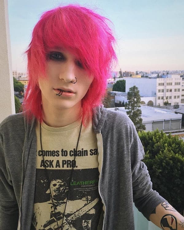pink emo hair for boys