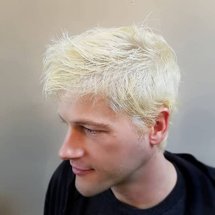 messy platinum blonde hair