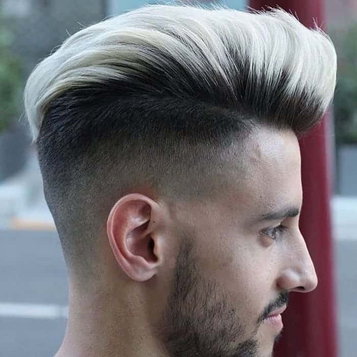 highlighted pompadour with undercut