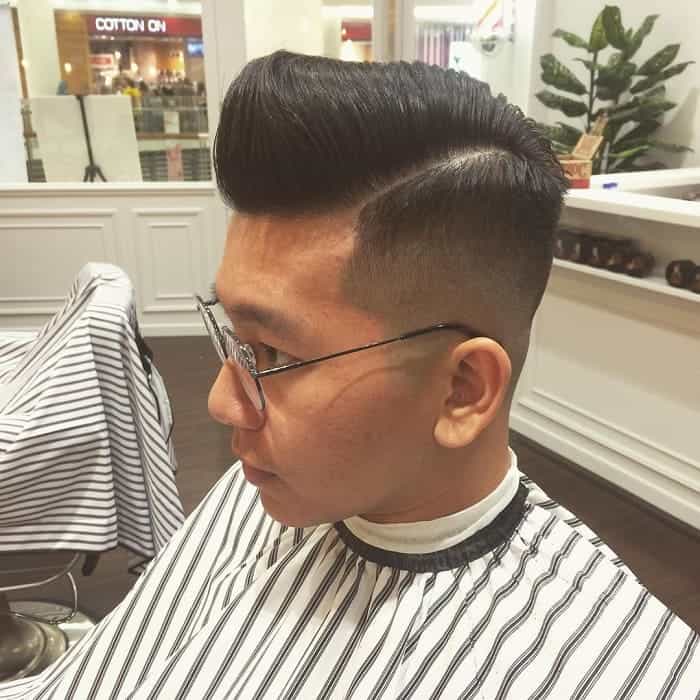 side part pompadour for men