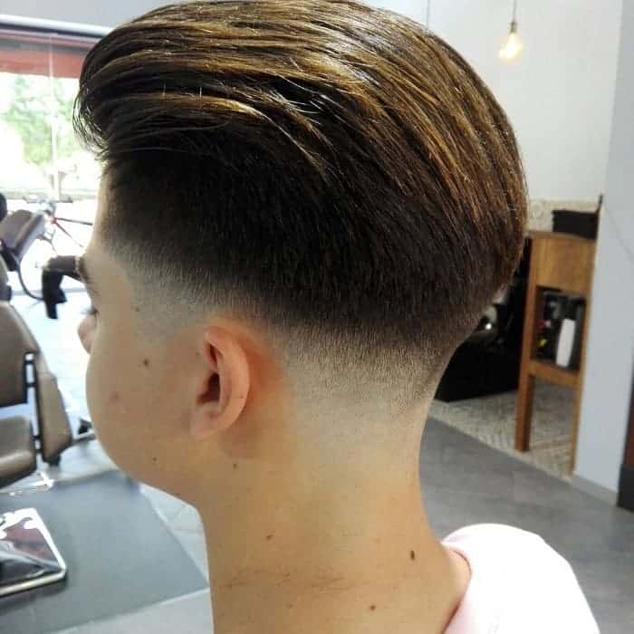 pompadour haircut with low fade