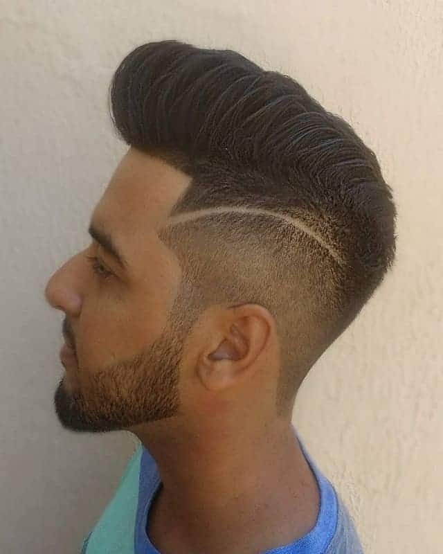 pompadour haircut with taper fade