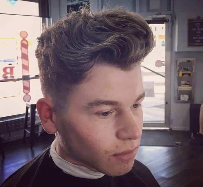 front curly pompadour haircut