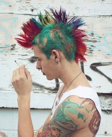 rainbow colored punk hair