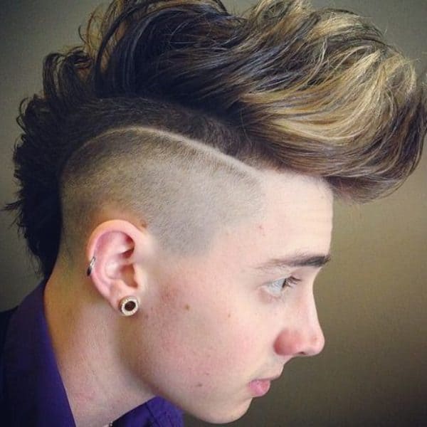  Shaved Curly Men’s Punk Hairstyle