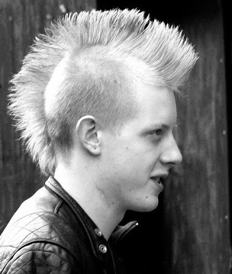 young man with punk hairstyle 