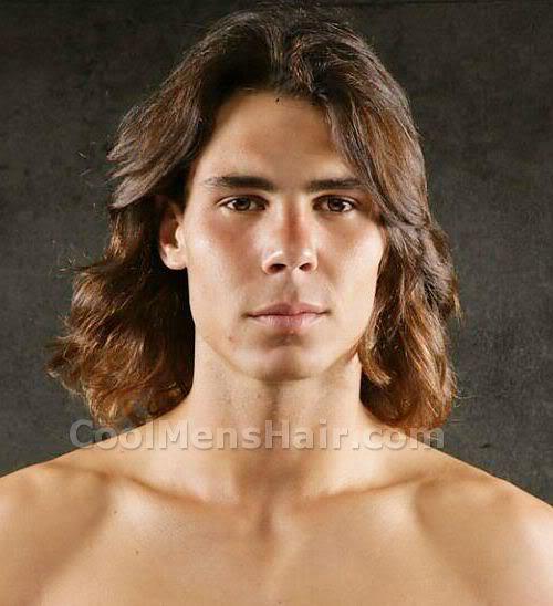 Rafael Nadal long hair style picture.