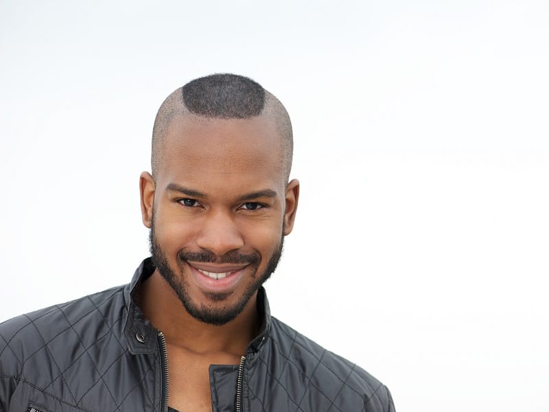 black man's mohawk with receding hairline