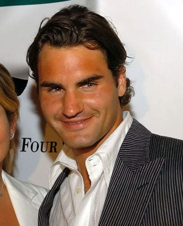 Picture of Roger Federer hair.