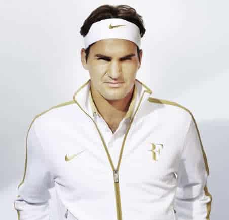 Photo of Roger Federer with headband.