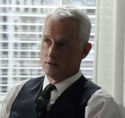 Image of Roger Sterling businessman hairstyle in the tv series Mad Men.