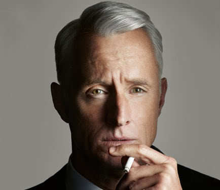 Photo of Roger Sterling hairstyle in the tv series Mad Men.
