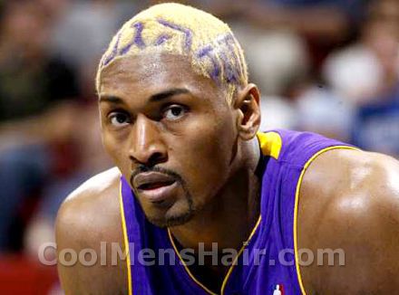 Photo of Ron Artest hair lettering.