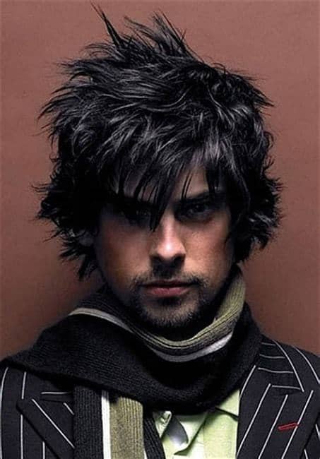 men's spiky shaggy hairstyle