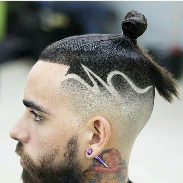 top knot with shaved sides hairstyles for men