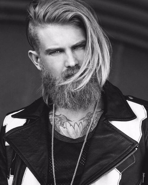 long hair on top with shaved sides