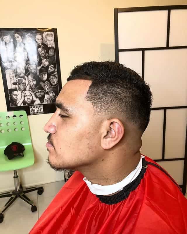 short comb over with low skin fade