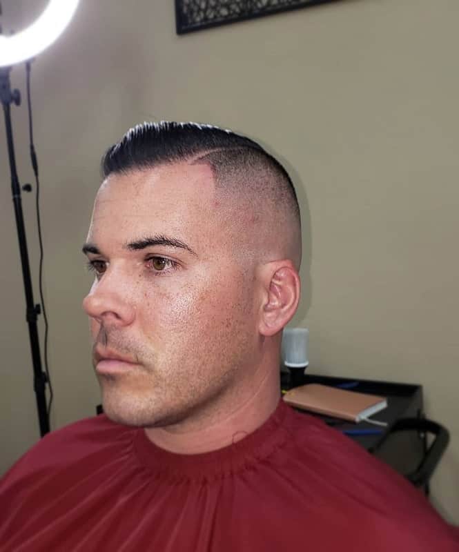 Short Comb Over with Bald Fade