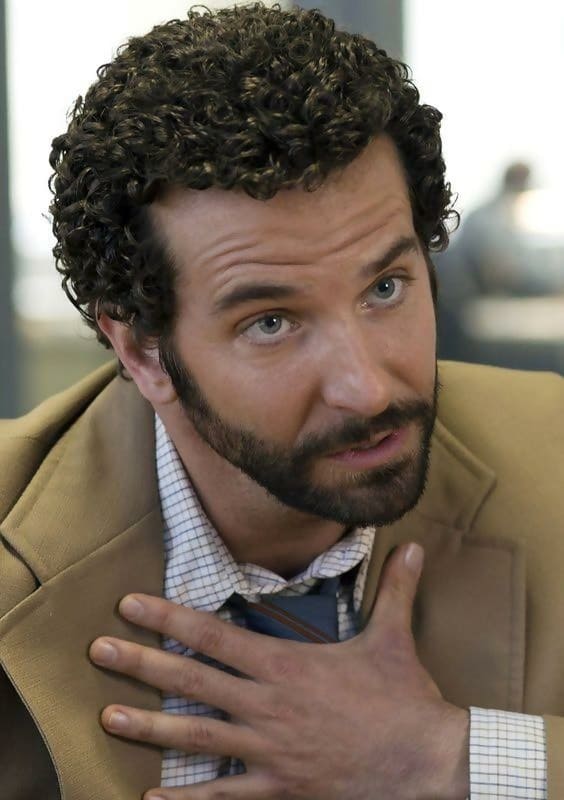 Bradley Cooper's short tight curly hair 