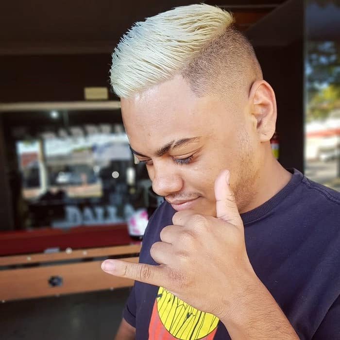 short blonde haircuts with fade for men 