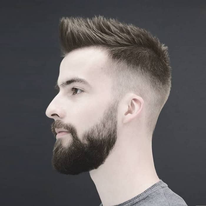 short faux hawk with drop fade