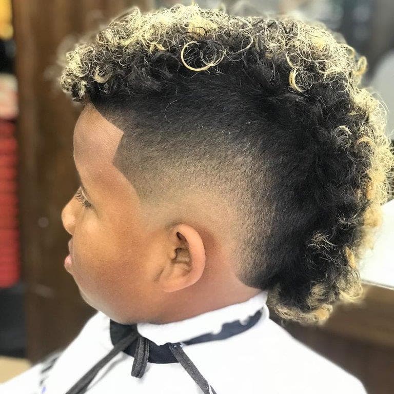 Short Curly Mohawk with Fade