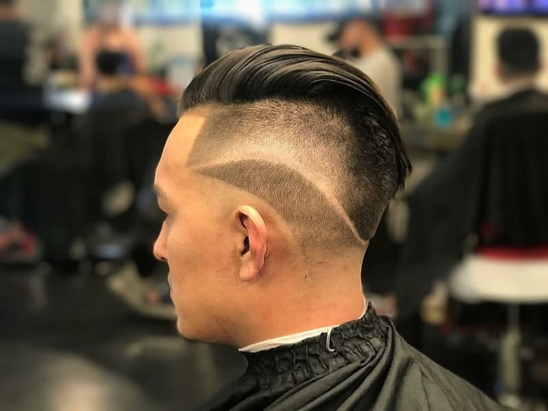 point fade short pompadour hair