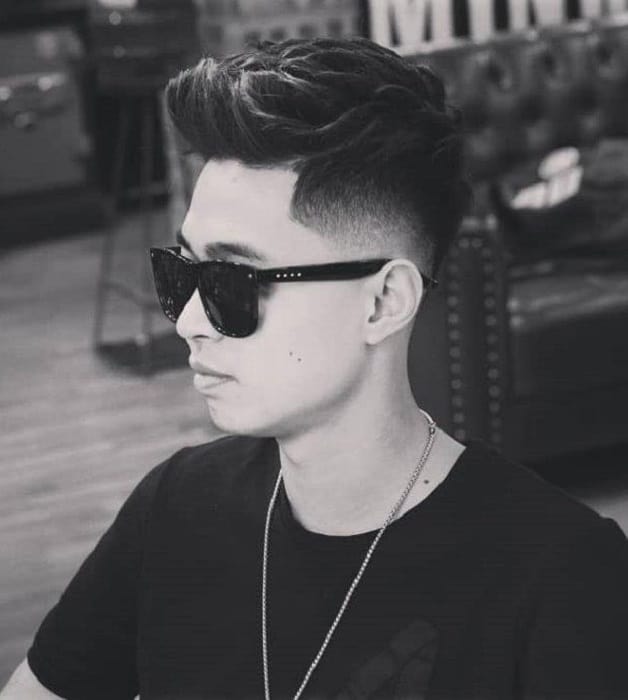 short quiff with low fade