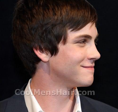 Side view of Logan Lerman hair picture.