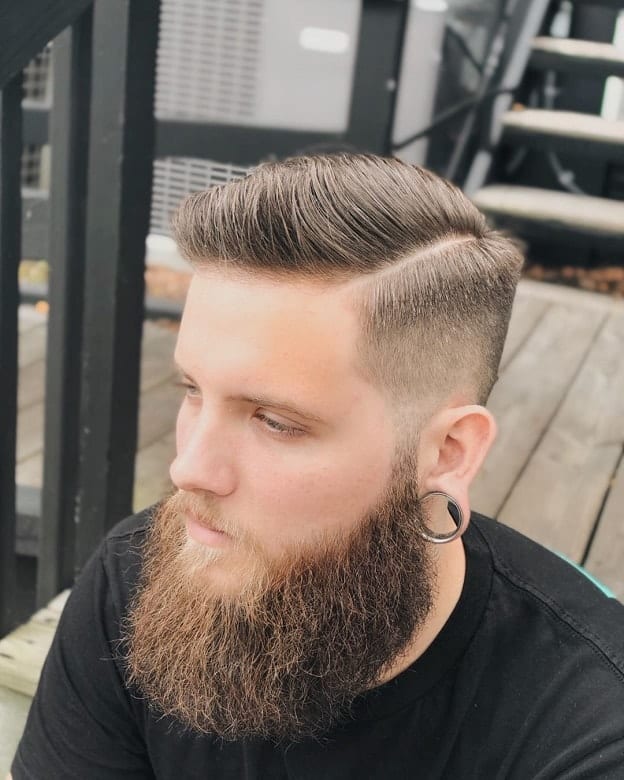 Classic Skin Fade Comb Over with Beard