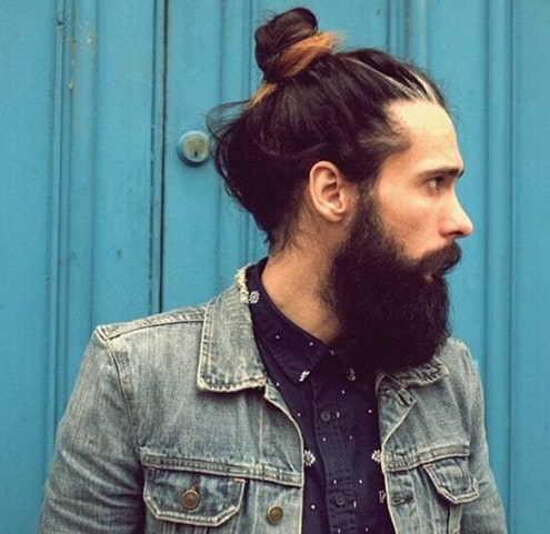 dyed slick back bun for men