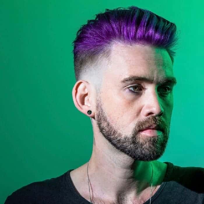 purple slick back fade hairstyles