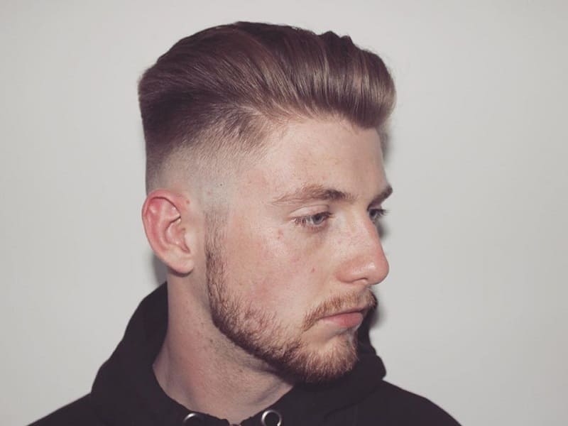 voluminous slick back fade hair