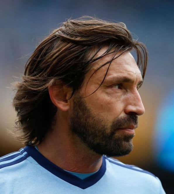 Andrea Pirlo's mid length hairstyle