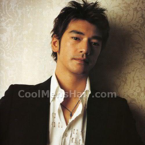 Takeshi Kaneshiro messy spiky hairstyle for Asian men