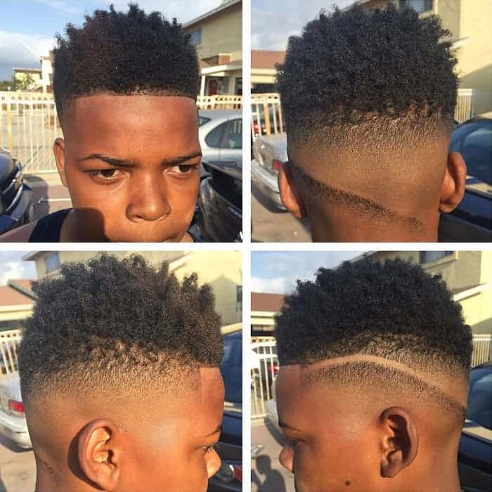 afro blowout hair with taper fade