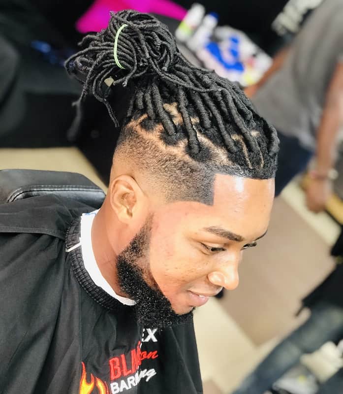 taper fade on faux locs