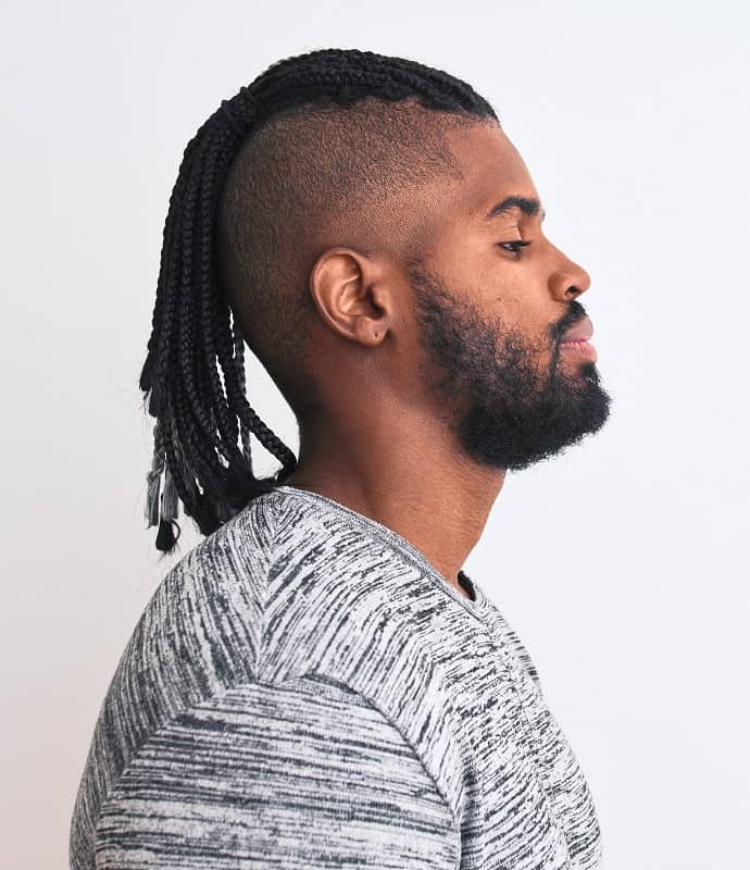 taper fade for men's long braided hair 