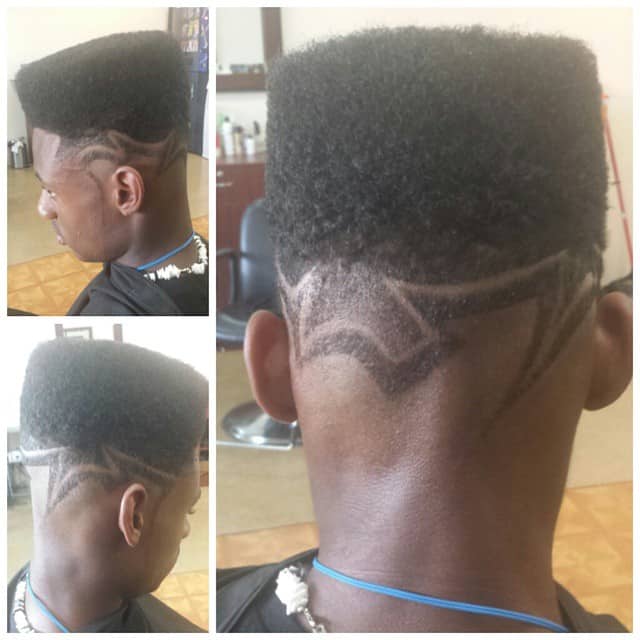 Flat Top Tapered Fade with Design