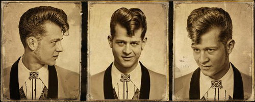 A teddy boy hair