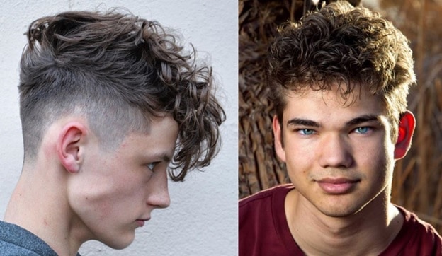 teenage boy hairstyle with front curls