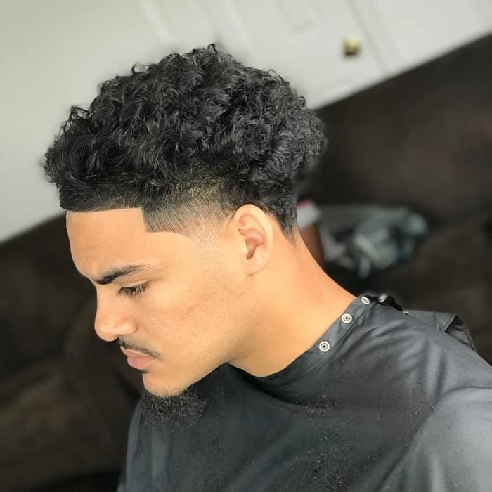temp fade for curly hair