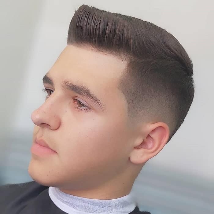 Temp Fade with Pompadour for Men