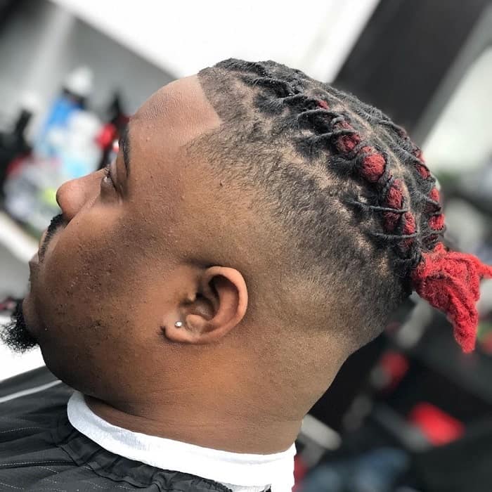 temp fade with dreads for men