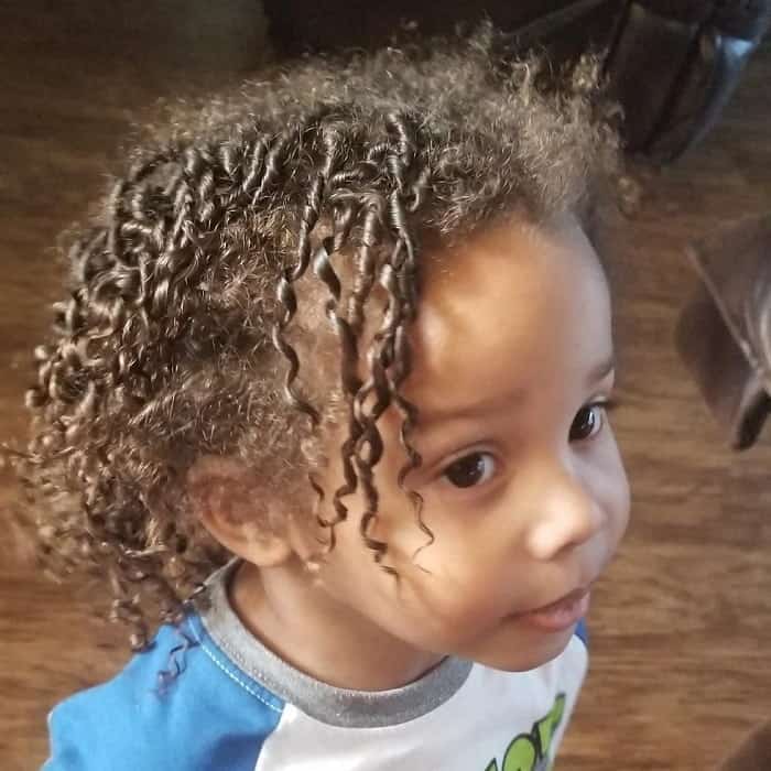 toddler boy with twisted curly hair 
